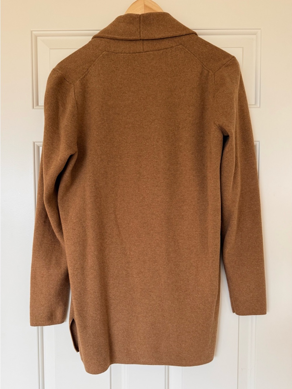 J. Crew Women's Camel Open-Front Shawl Collar Sweater M - Picture 3 of 4